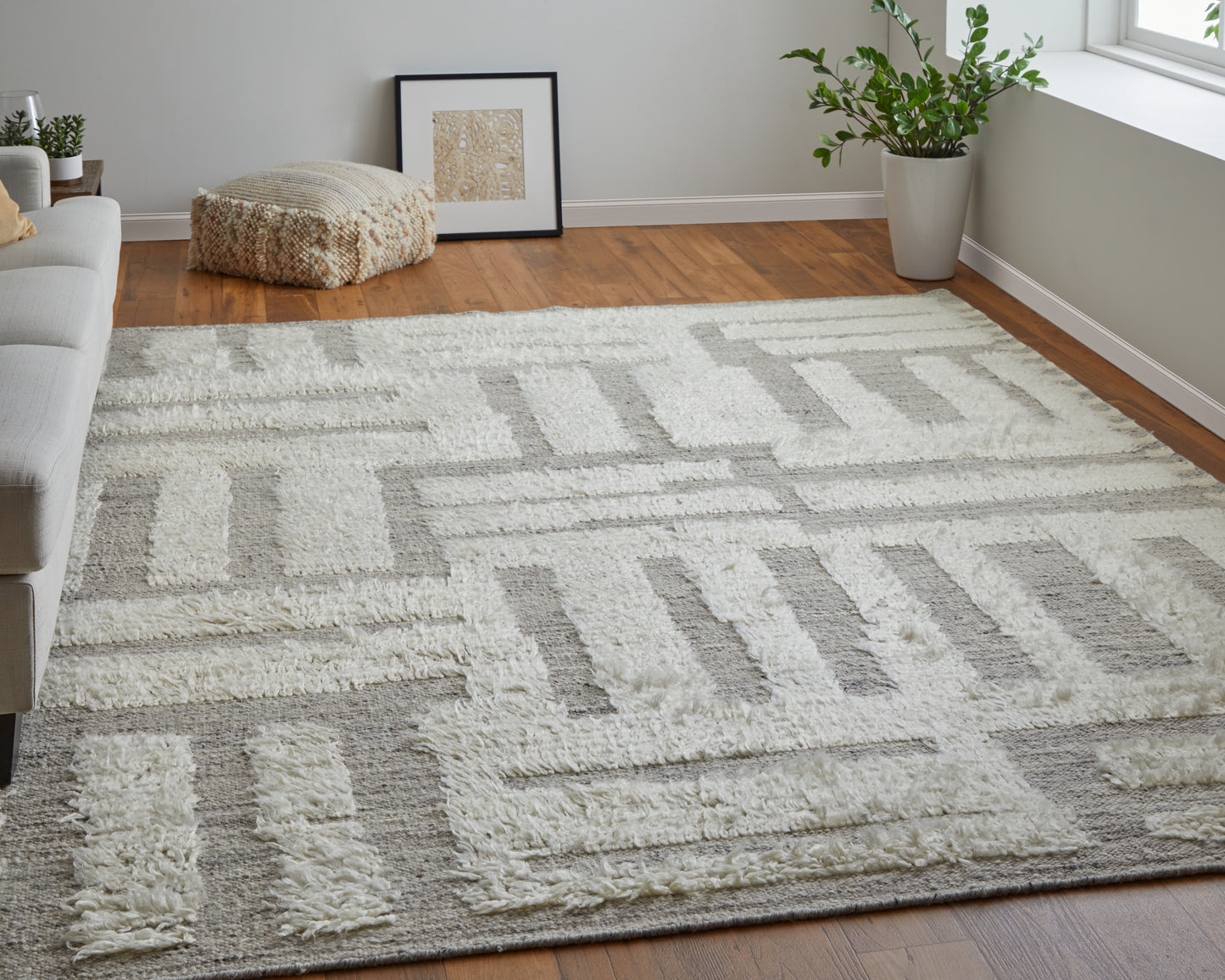 Ashby Transitional/Farmhouse Gray/Ivory Area Rug