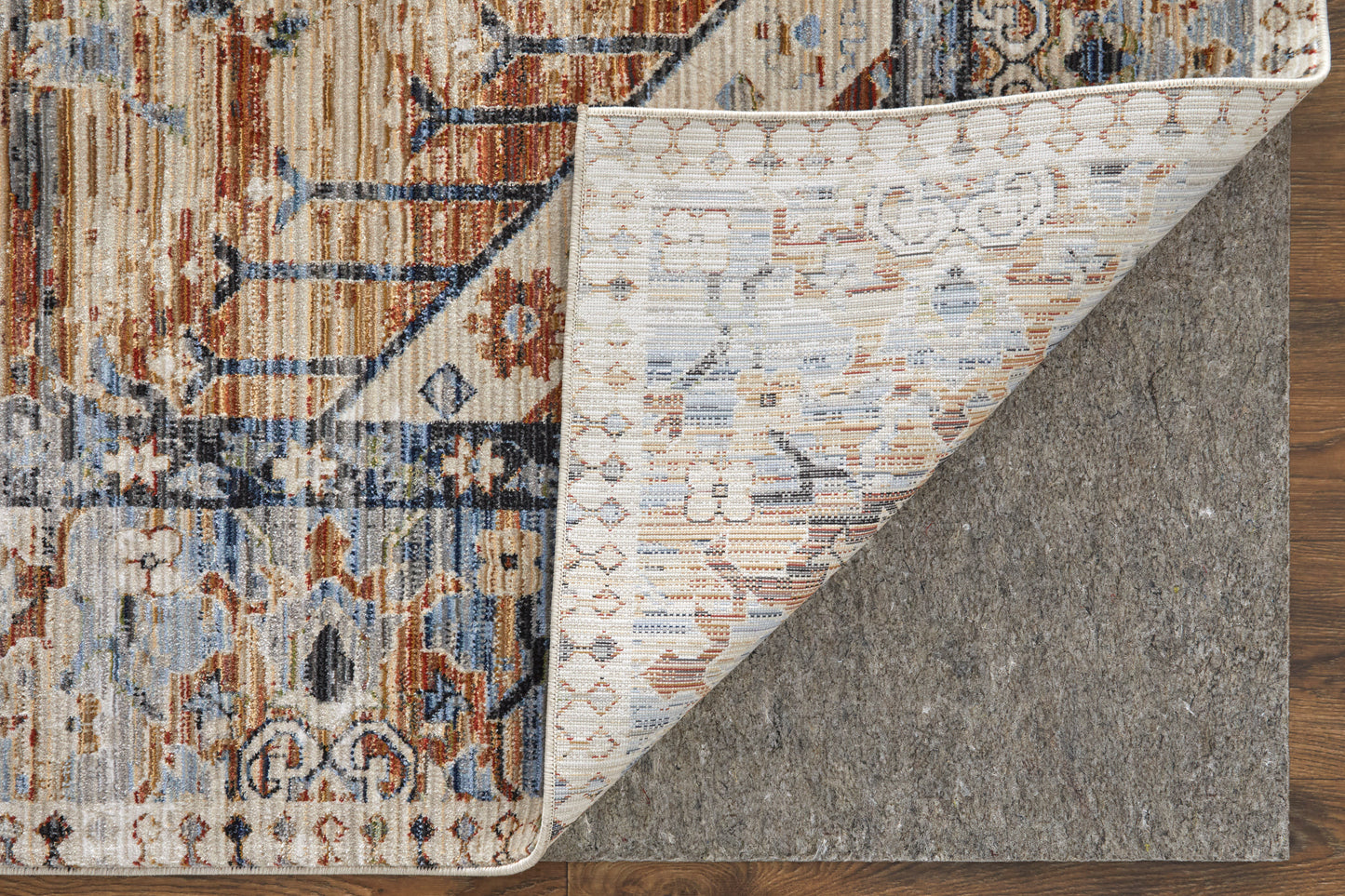 Melrose Transitional/Bohemian & Eclectic/Vintage Distressed/Bordered/Medallion Ivory/Red/Blue - Feizy Rug
