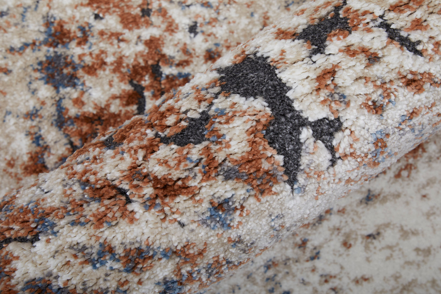 Gilmore Modern/Casual/Bohemian & Eclectic Distressed/Abstract Ivory/Blue/Taupe - Feizy Rug