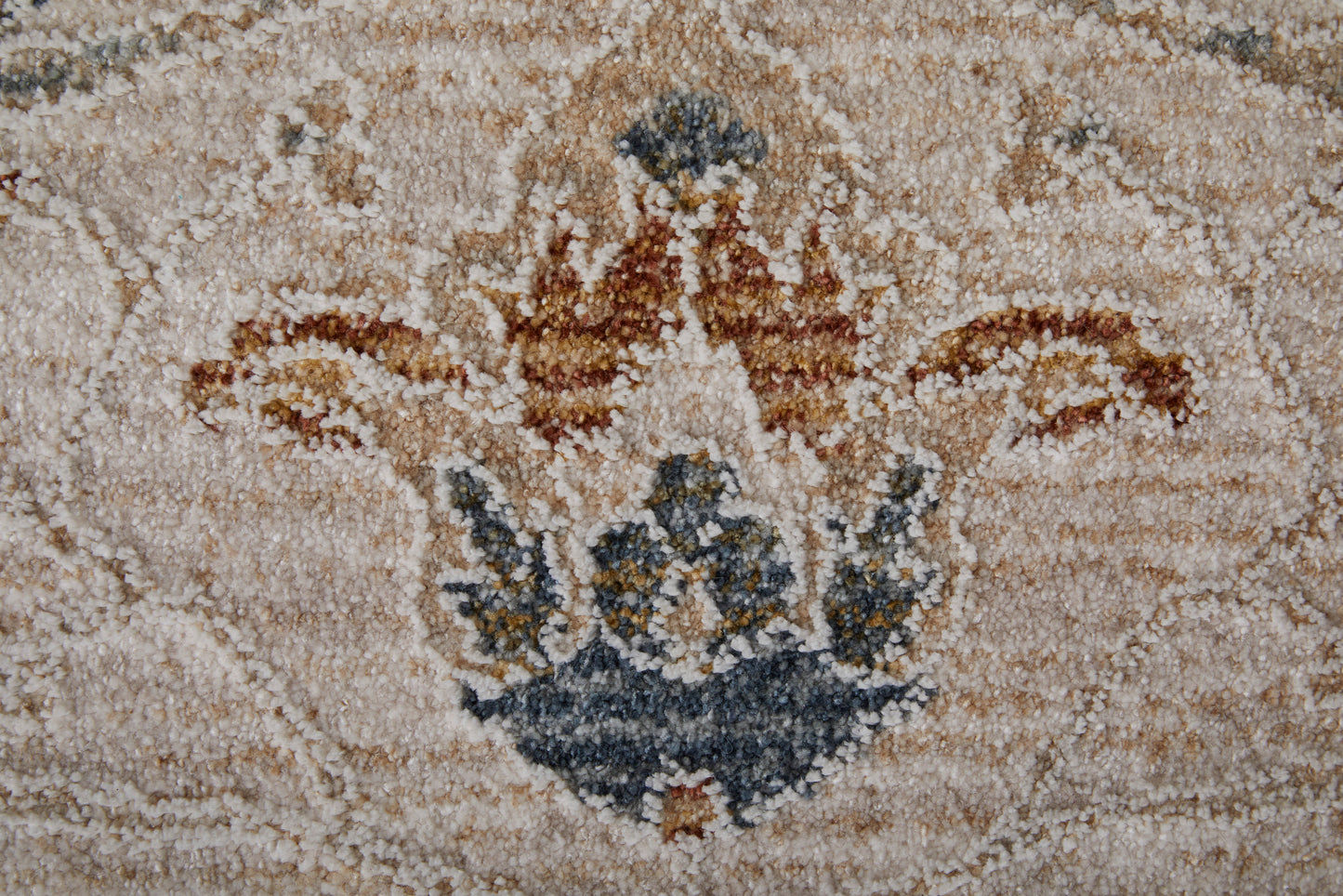 Pasha Transitional/Bohemian & Eclectic/Craftsman Ivory/Blue/Red Area Rug