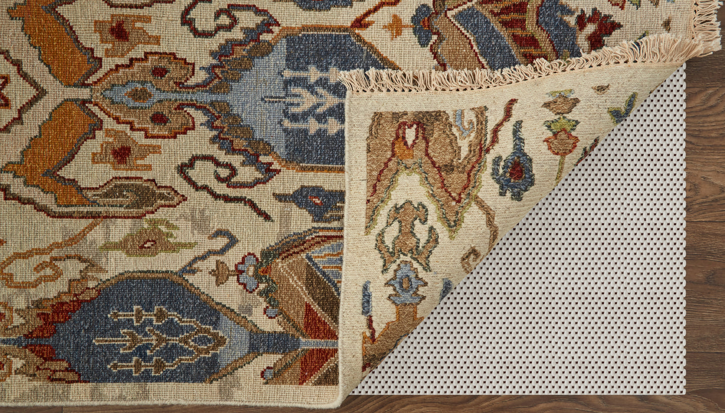 Leylan Transitional/Bohemian & Eclectic/Craftsman Tan/Ivory/Orange Accent Rug