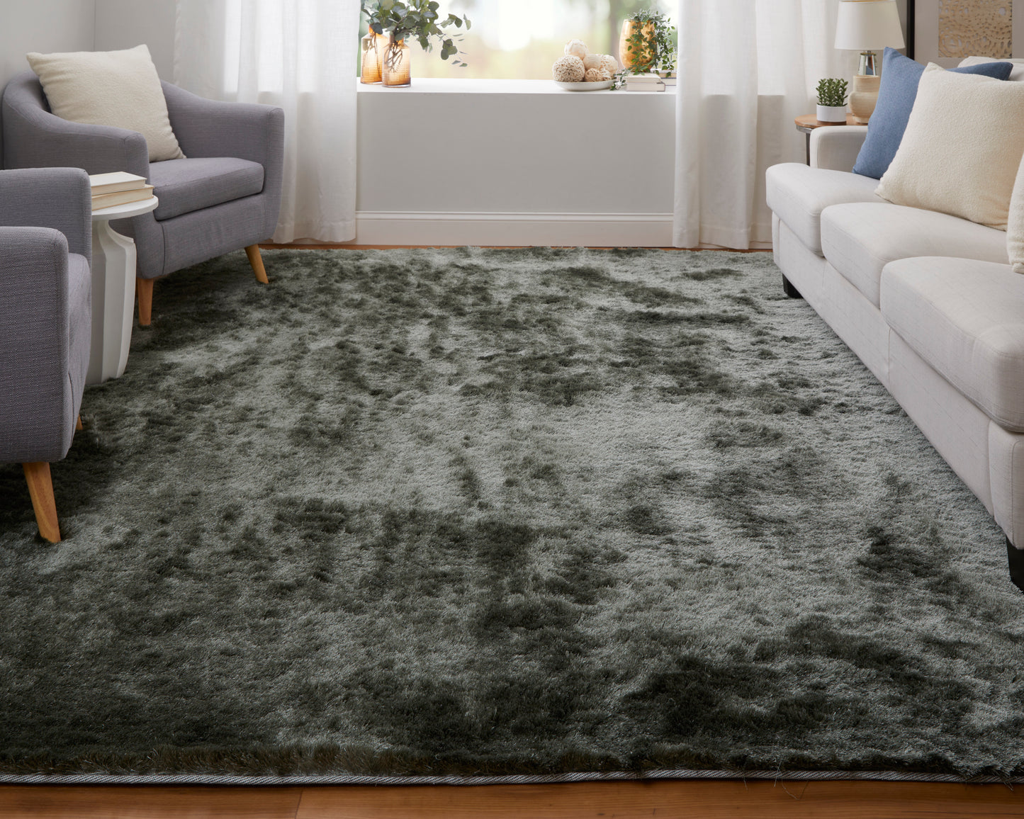 Indochine Modern/Luxury & Glam/Casual Green Area Rug