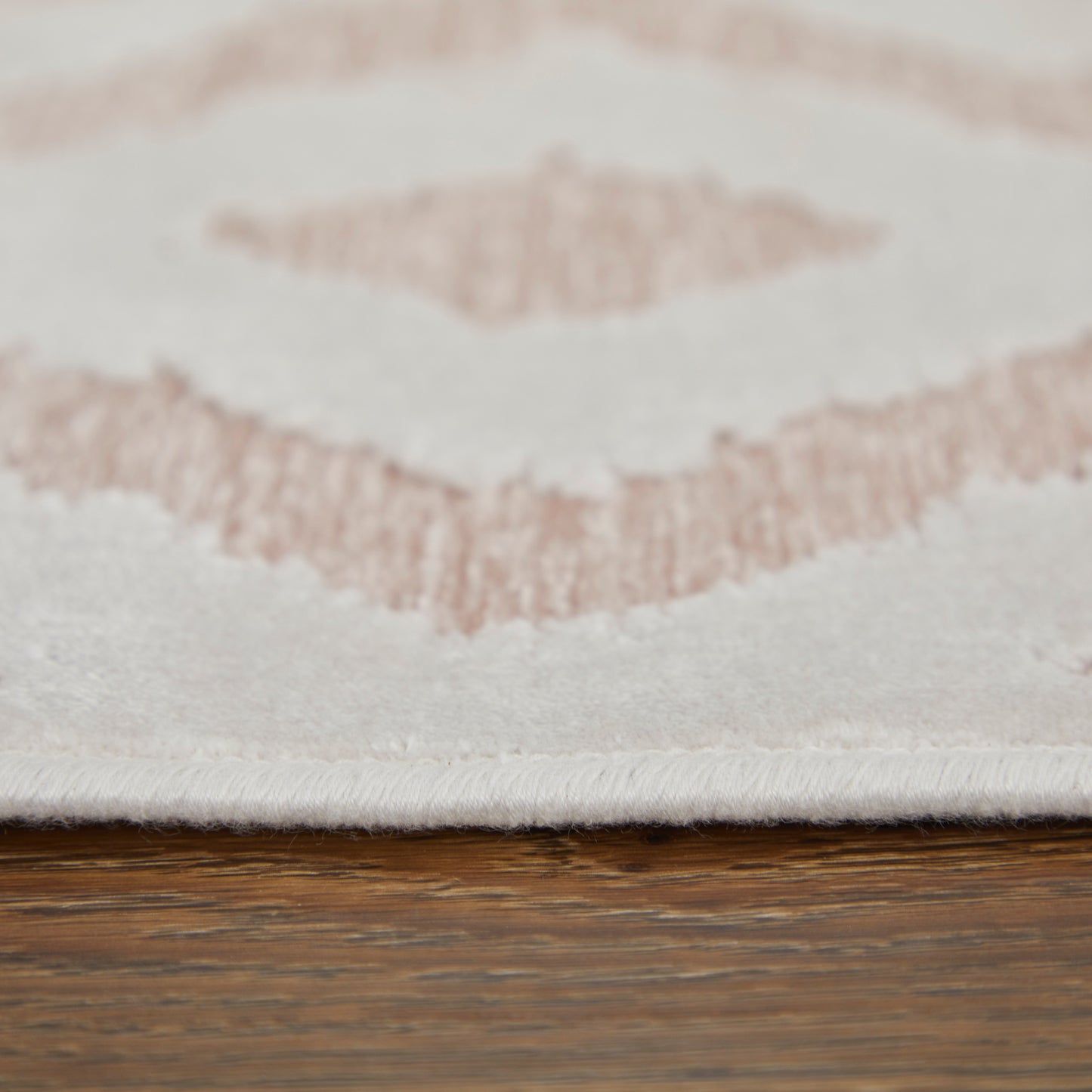 Saphir Mira Modern/Farmhouse/Scandinavian Solid/Diamond/Geometric Pink/White - Feizy Rug