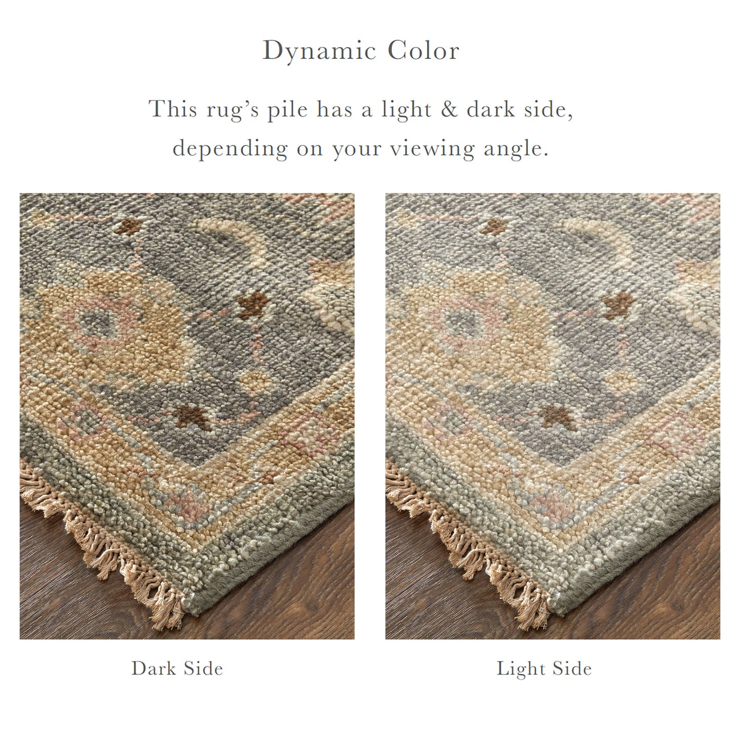 Carrington Traditional/Vintage/Classic Oriental/Bordered Gray/Gold/Pink - Feizy Rug