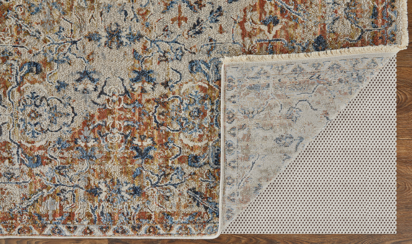 Kaia Transitional/Vintage/Casual Tan/Ivory/Orange Area Rug  Feizy Rugs LTL,Feizy Rugs,Kaia,Tan/Ivory/Orange,12' x 15',Area Rug,Polypropylene/Viscose/Polyester,Transitional/Vintage/Casual,Turkey