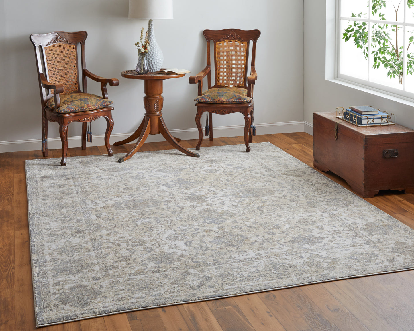 Celene Traditional/Casual/Vintage Ivory/Tan/Gray Area Rug