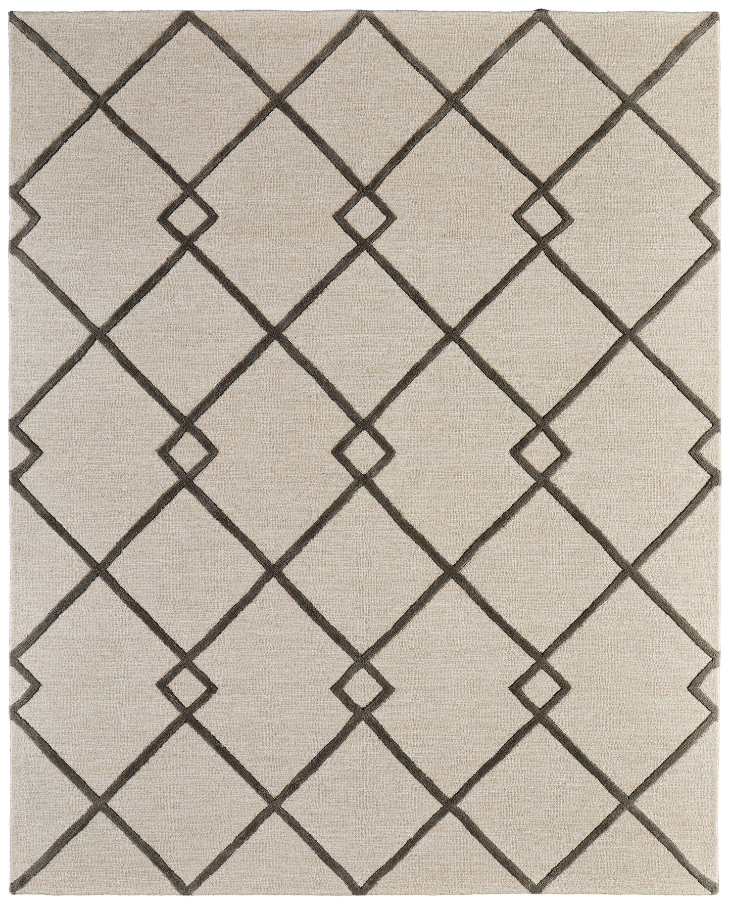 Kimball Transitional/Casual Trellis & Lattice/Argyle/Diamond Ivory/Gray/Tan - Feizy Rug