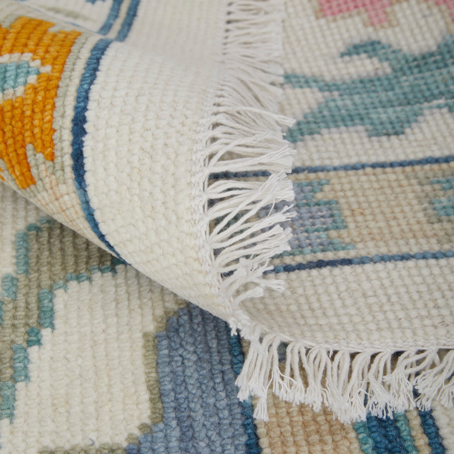 Karina Transitional/Bohemian & Eclectic/Craftsman Floral & Botanical/Bordered Ivory/Blue/Pink - Feizy Rug