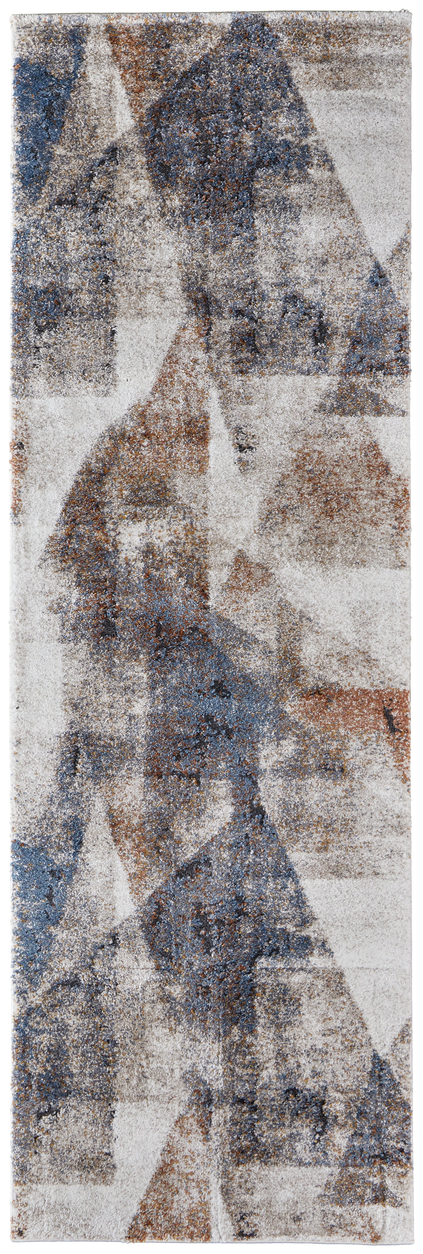 Gilmore Modern/Bohemian & Eclectic/Casual Color Block/Geometric/Abstract Blue/Ivory/Taupe - Feizy Rug
