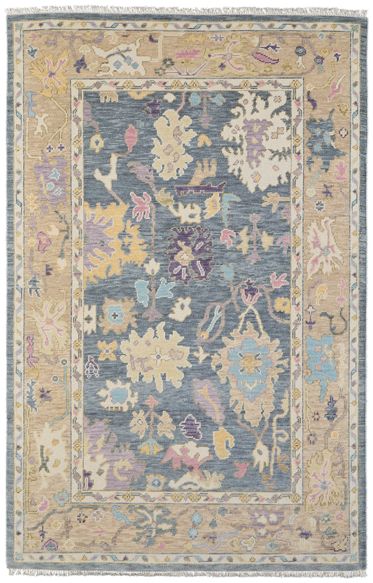 Karina Traditional/Bohemian & Eclectic/Craftsman Gold/Blue/Purple Area Rug