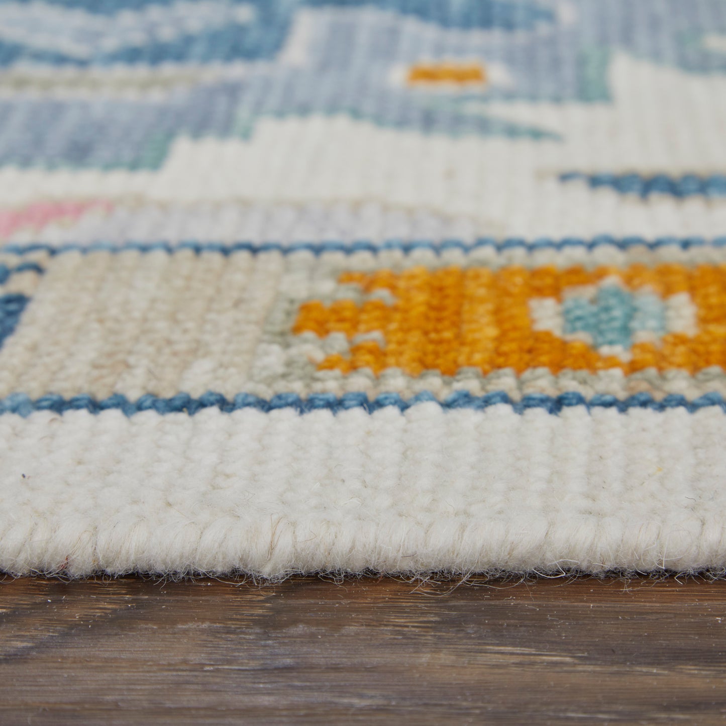 Karina Transitional/Bohemian & Eclectic/Craftsman Floral & Botanical/Bordered Ivory/Blue/Pink - Feizy Rug