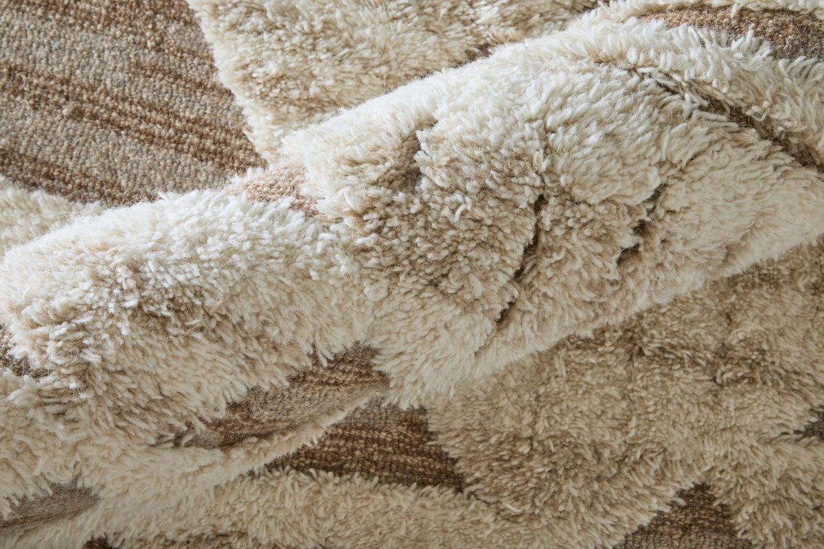 Anica Modern/Bohemian & Eclectic/Global Geometric/Abstract Ivory/Taupe/Gray - Feizy Rug