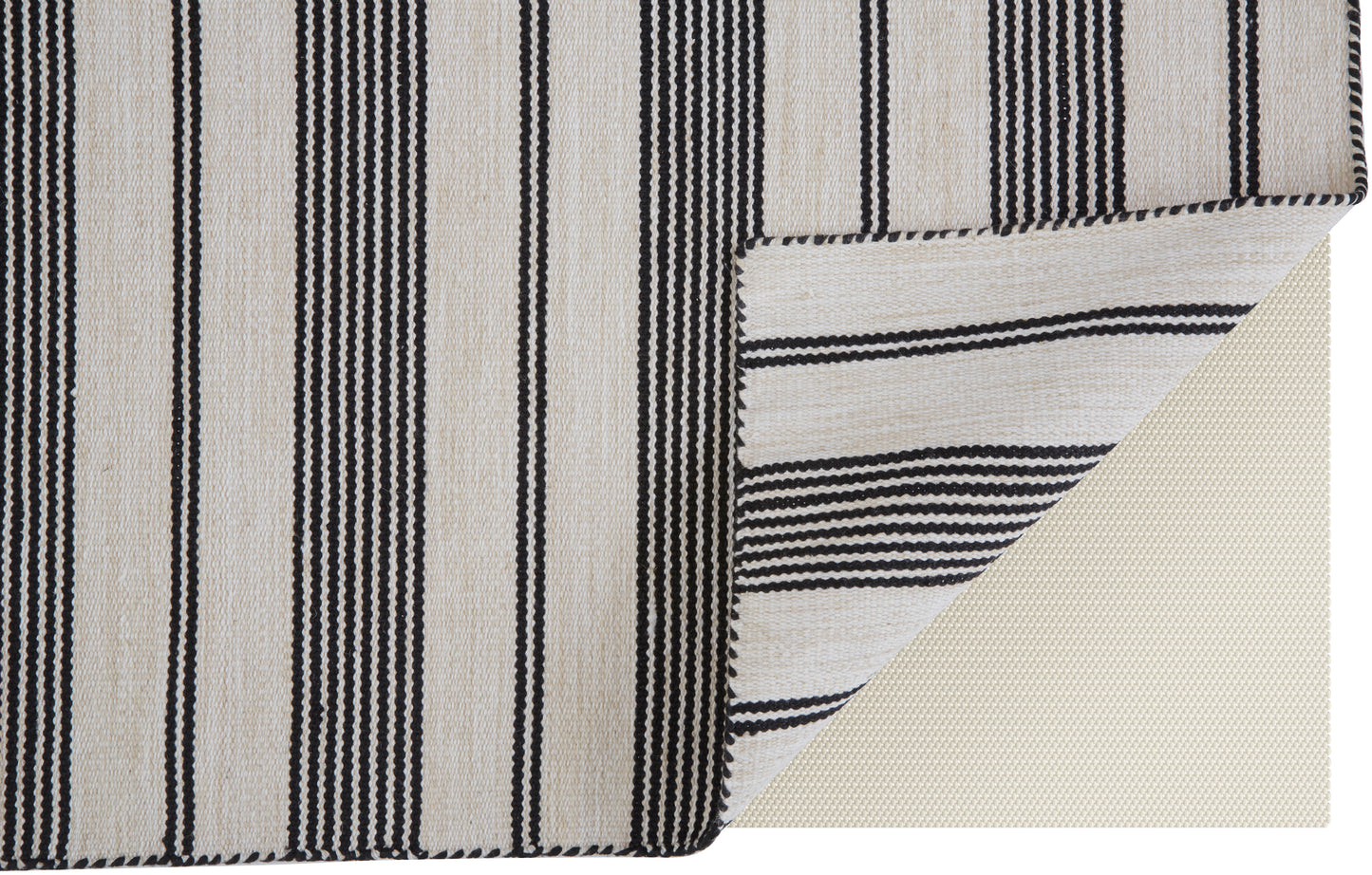 Duprine Transitional/Casual/Nautical & Coastal Stripes/Geometric Black/White/Ivory - Feizy Rug