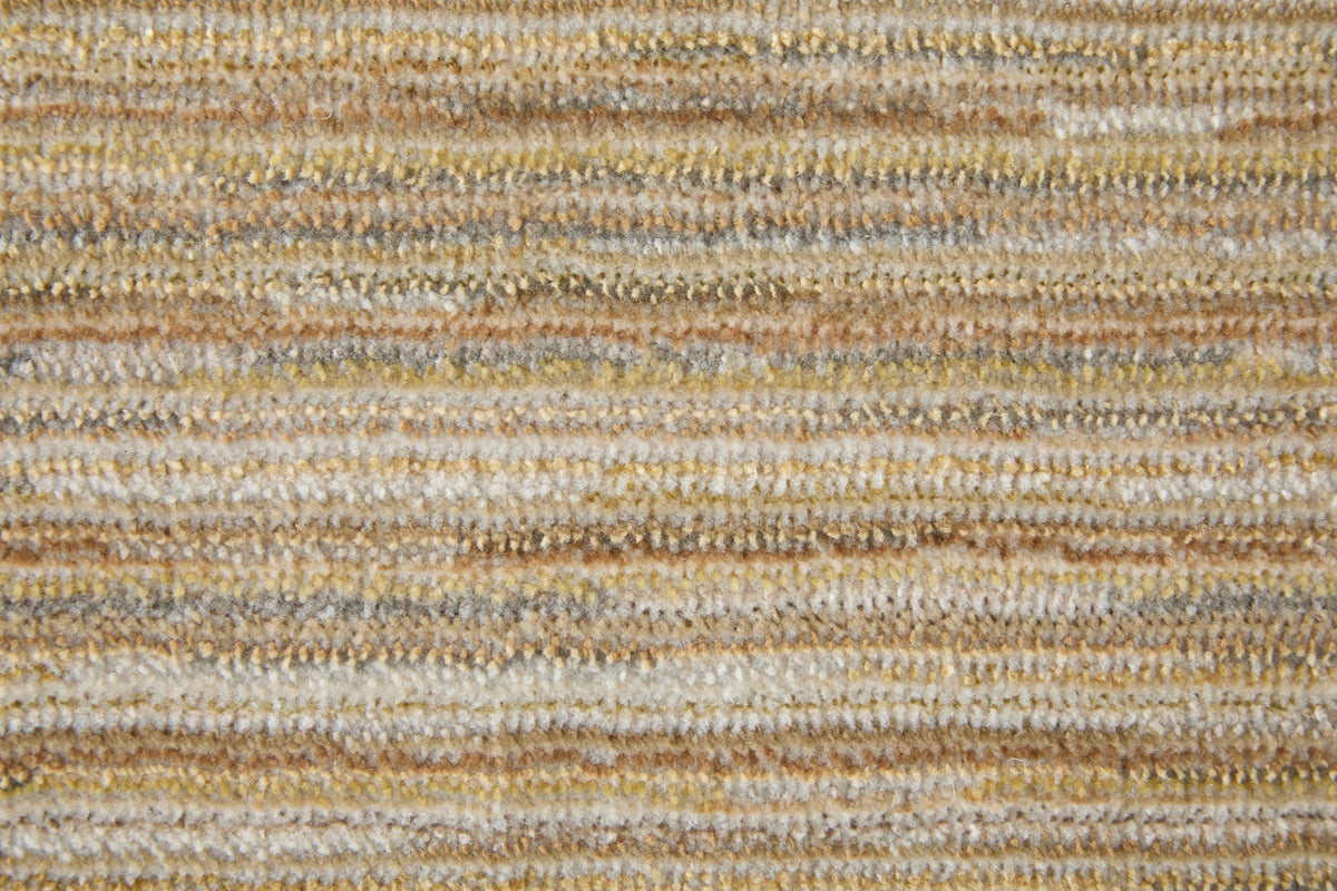 Priestley Modern Solid/Stripes Tan - Feizy Rug