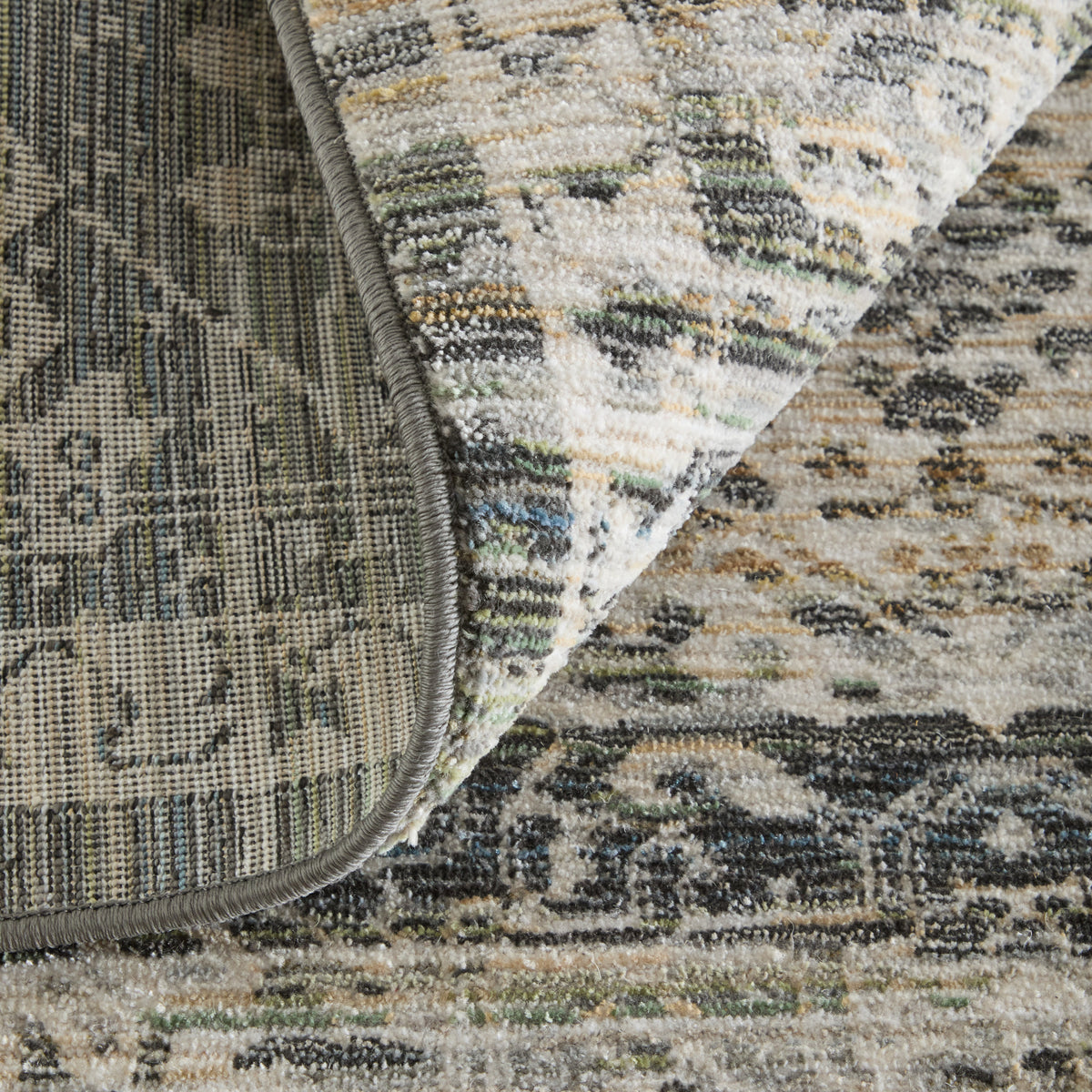 Augustine Traditional/Classic/Vintage Medallion/Bordered/Distressed Black/Ivory/Green - Feizy Rug