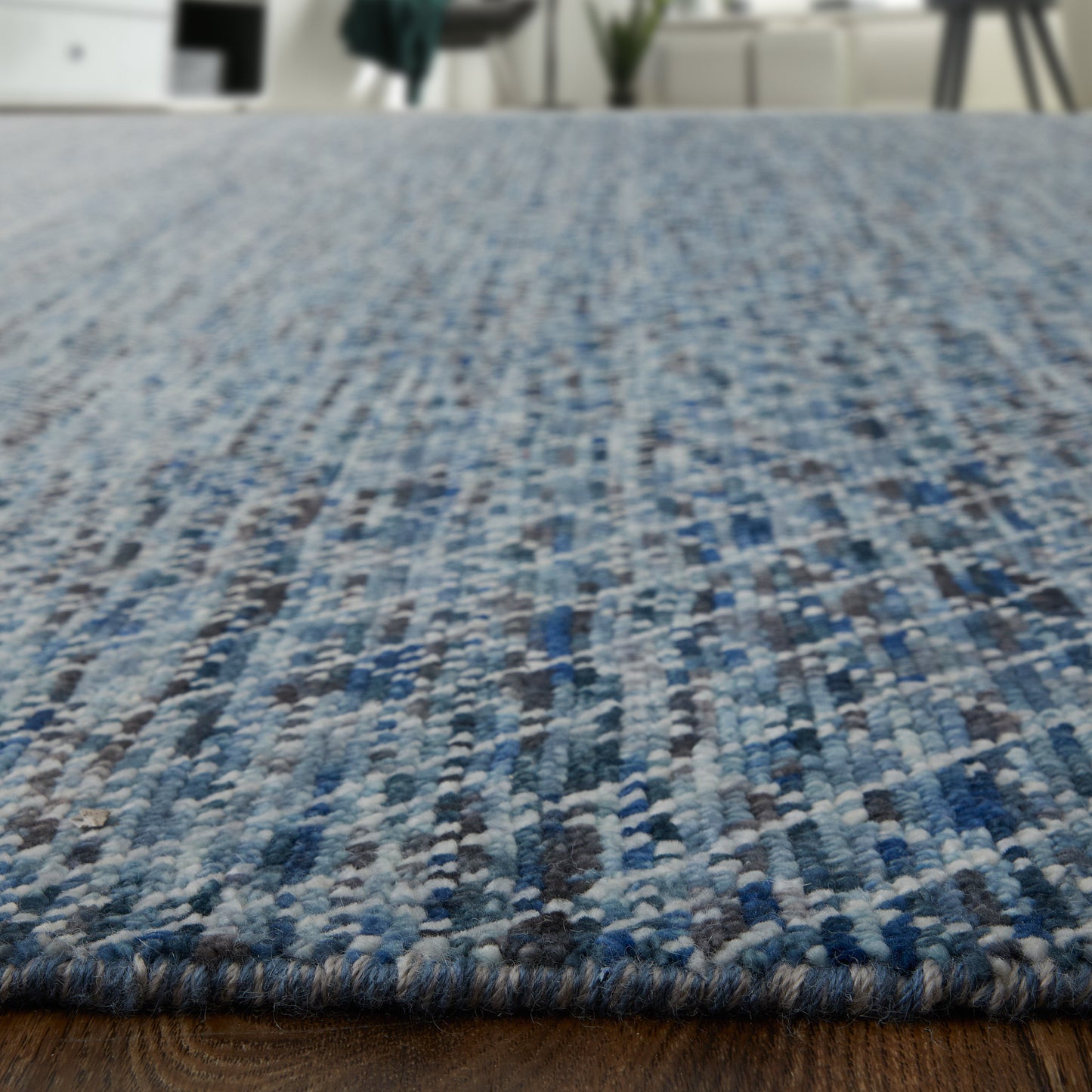 Branson Transitional/Casual/Scandinavian Solid/Geometric Blue/Ivory - Feizy Rug