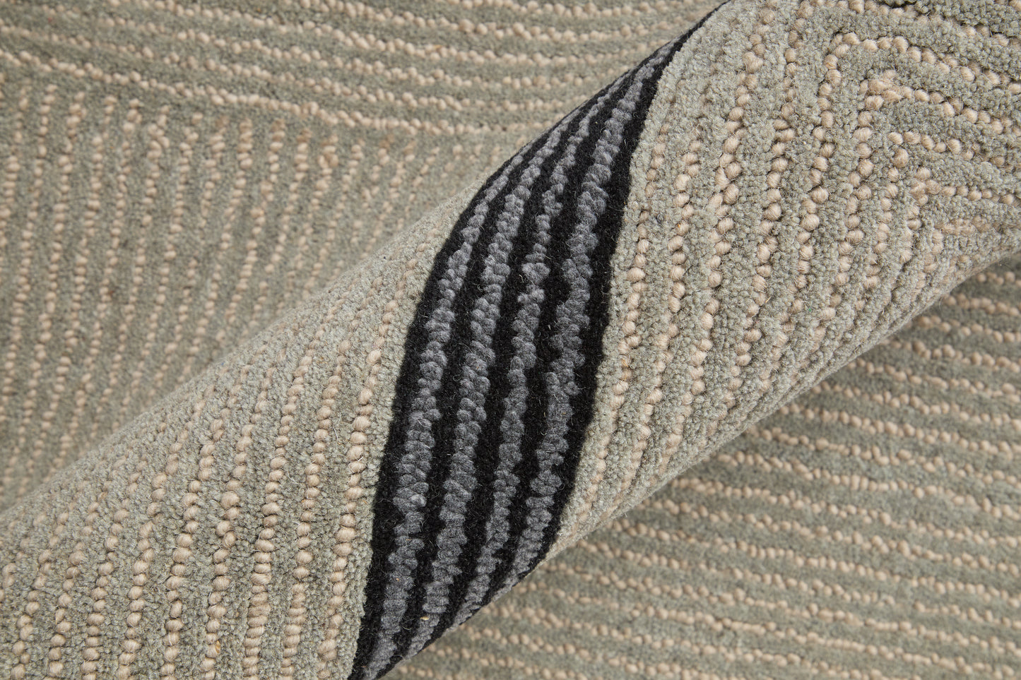 Maguire Transitional/Industrial/Mid-Century Modern Taupe/Black Area Rug