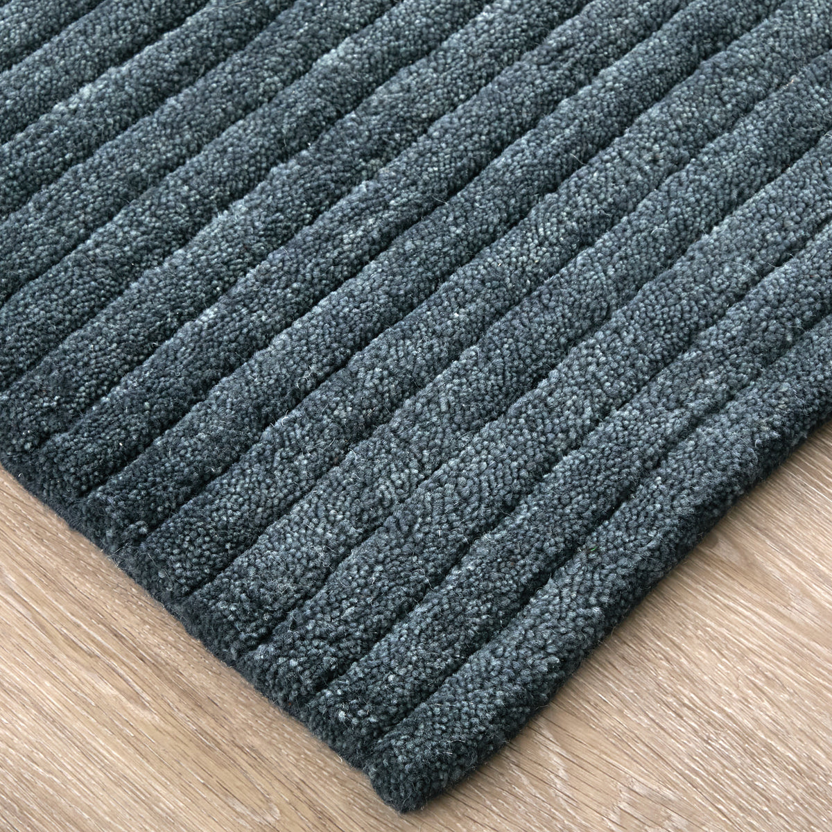 Cornerstone Modern/Casual Solid/Stripes Blue - Feizy Rug