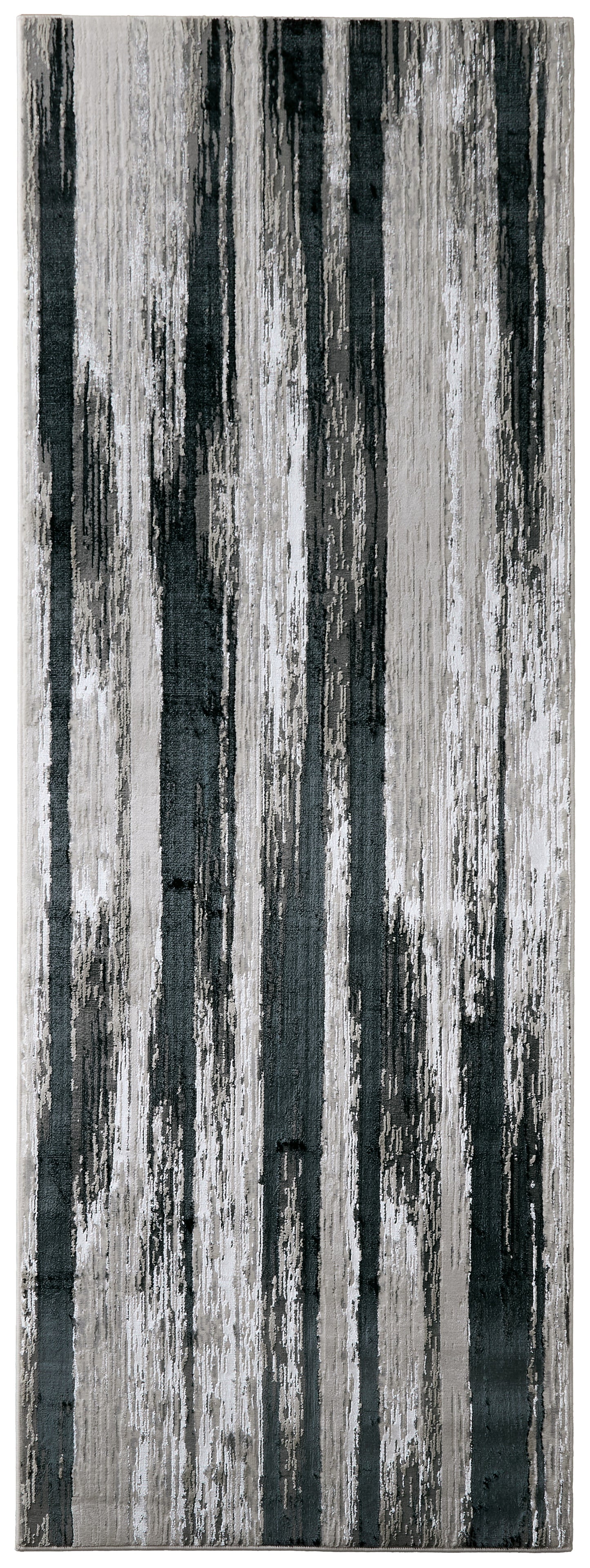 Micah Modern/Industrial Abstract Black/Silver/Gray - Feizy Rug