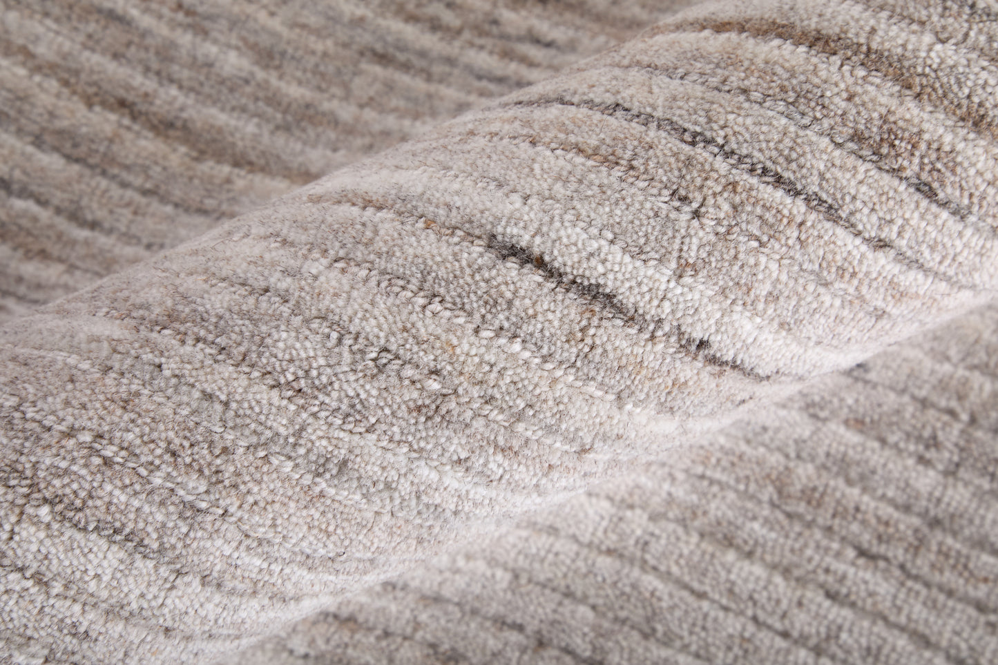 Lakewood Modern/Casual Solid/Distressed/Stripes Ivory/Tan - Feizy Rug