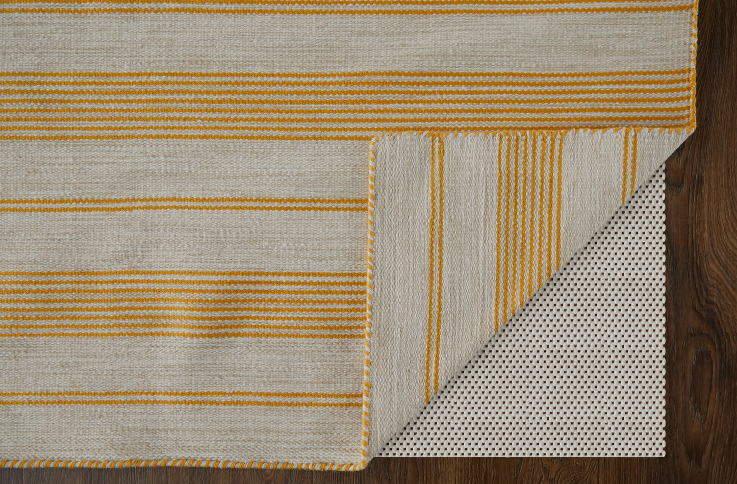 Duprine Transitional/Casual/Nautical & Coastal Stripes/Geometric Yellow/Ivory - Feizy Rug