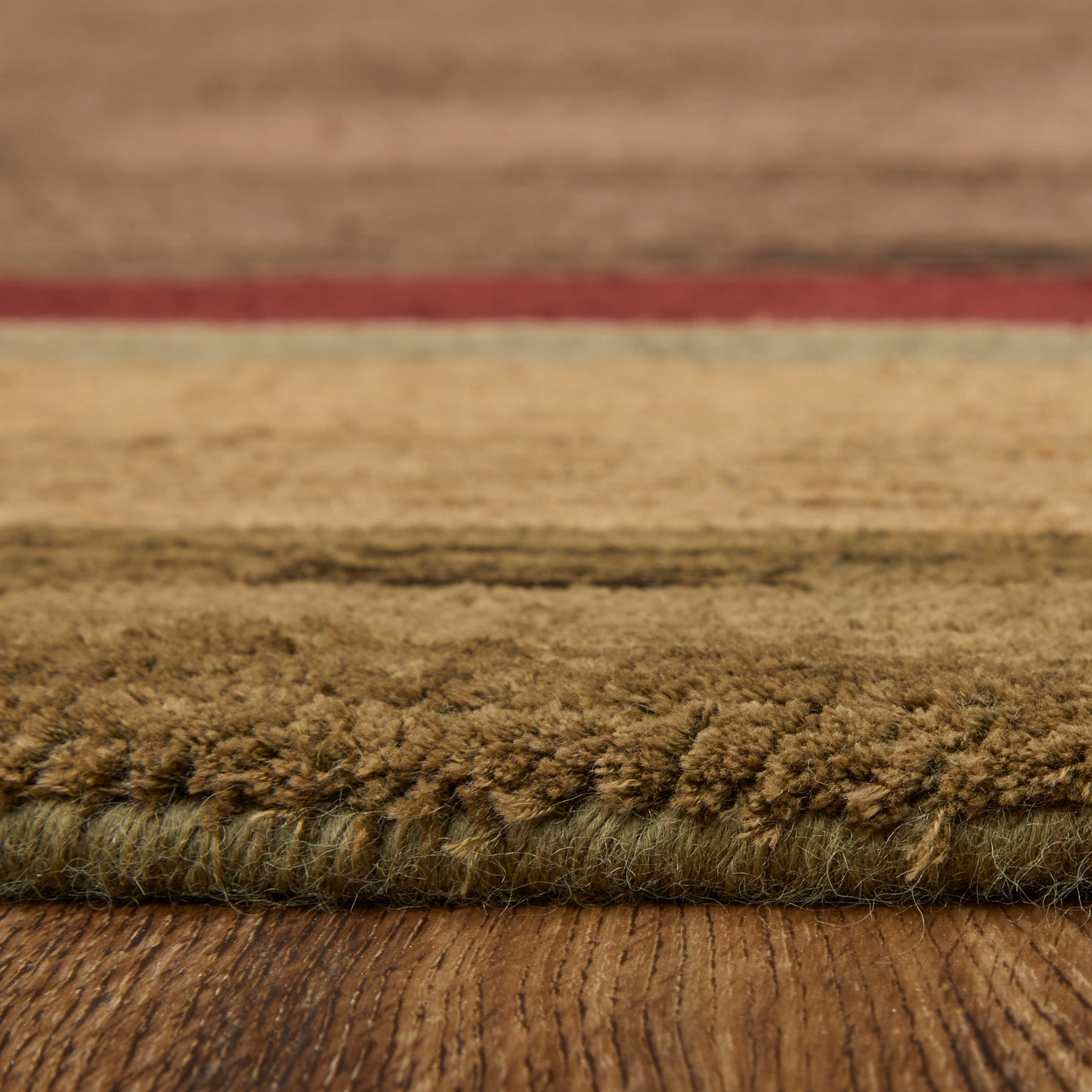 Keystone Modern/Casual Stripes Brown/Green/Red - Feizy Rug