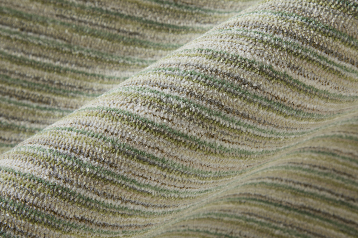 Priestley Modern Solid/Stripes Green - Feizy Rug
