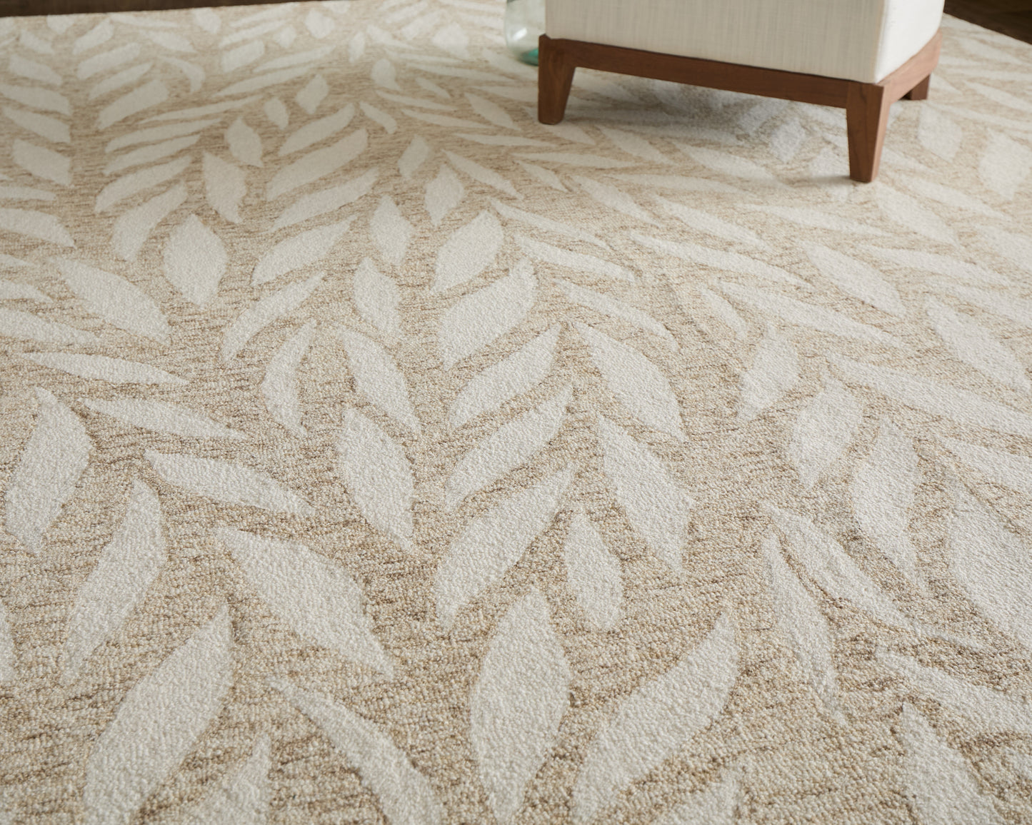 Wallace Modern/Casual Floral & Botanical/Paisley Tan/Ivory - Feizy Rug