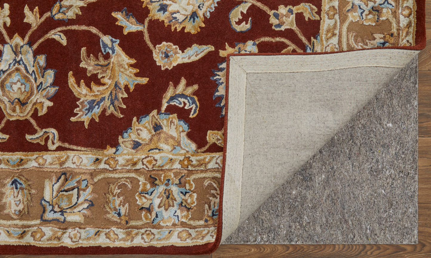 Prescott Traditional/Classic/Bohemian & Eclectic Oriental/Bordered Red/Tan/Ivory - Feizy Rug