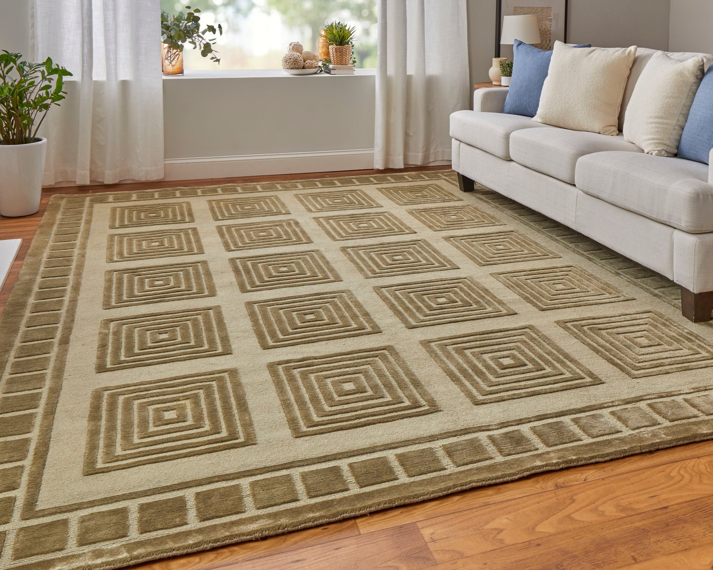 Channels Modern/Global Geometric Green - Feizy Rug