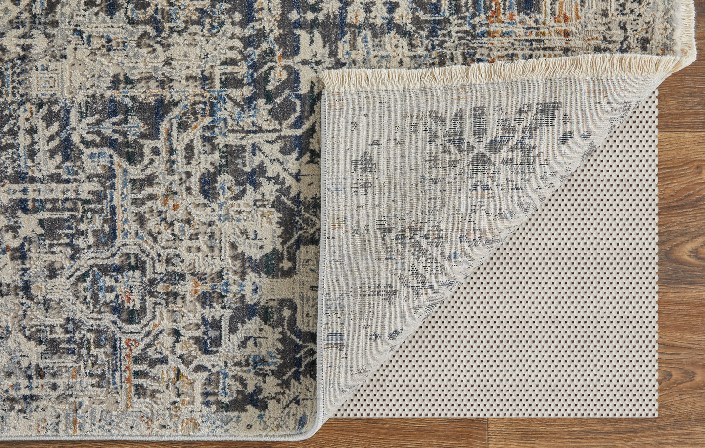 Kaia Transitional/Casual/Farmhouse Distressed/Diamond/Oriental Ivory/Gray/Taupe - Feizy Rug