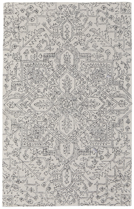 Belfort Transitional/Vintage/Classic White/Gray Area Rug