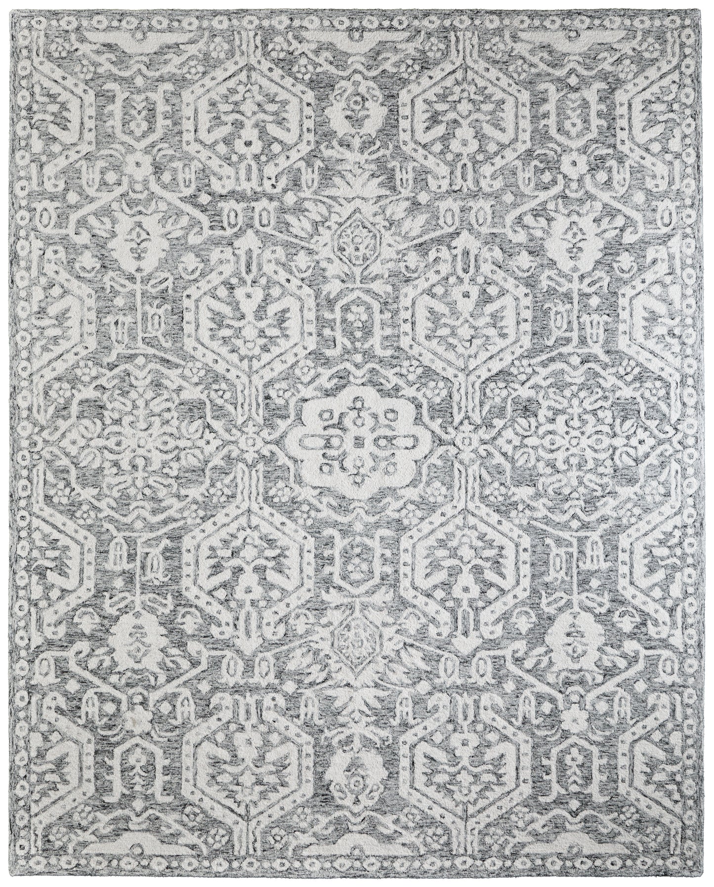 Belfort Traditional/Casual/Global Gray/White Accent Rug  Feizy Rugs Small Parcel,Feizy Rugs,Belfort,Gray/White,2' x 3',Accent Rug,Wool,Traditional/Casual/Global,India