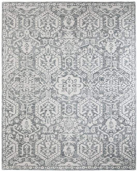 Belfort Traditional/Casual/Global Gray/White Accent Rug  Feizy Rugs Small Parcel,Feizy Rugs,Belfort,Gray/White,2' x 3',Accent Rug,Wool,Traditional/Casual/Global,India