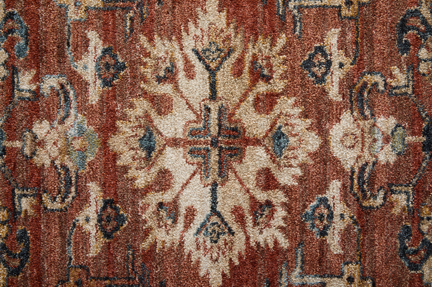 Pearson Traditional/Vintage Persian/Bordered/Distressed Red/Tan/Blue - Feizy Rug