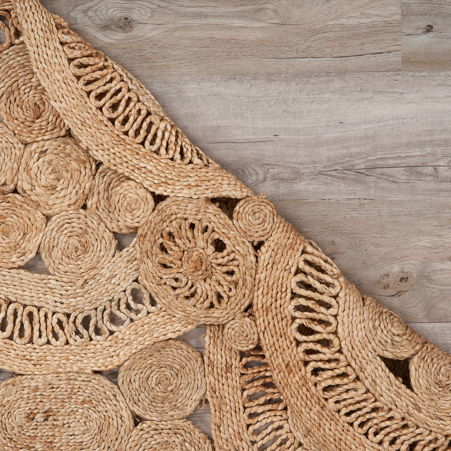 NATUR-12031 Bohemian/Eclectic Hand-Braided Natural Jute Indoor Area Rugs - LR Home