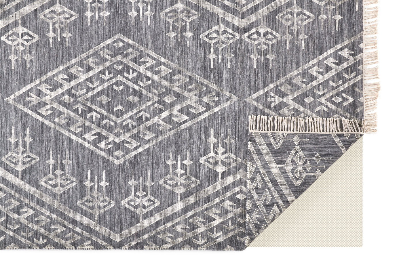 Savona Transitional/Bohemian & Eclectic/Casual Southwestern/Geometric Gray/Ivory/Blue - Feizy Rug