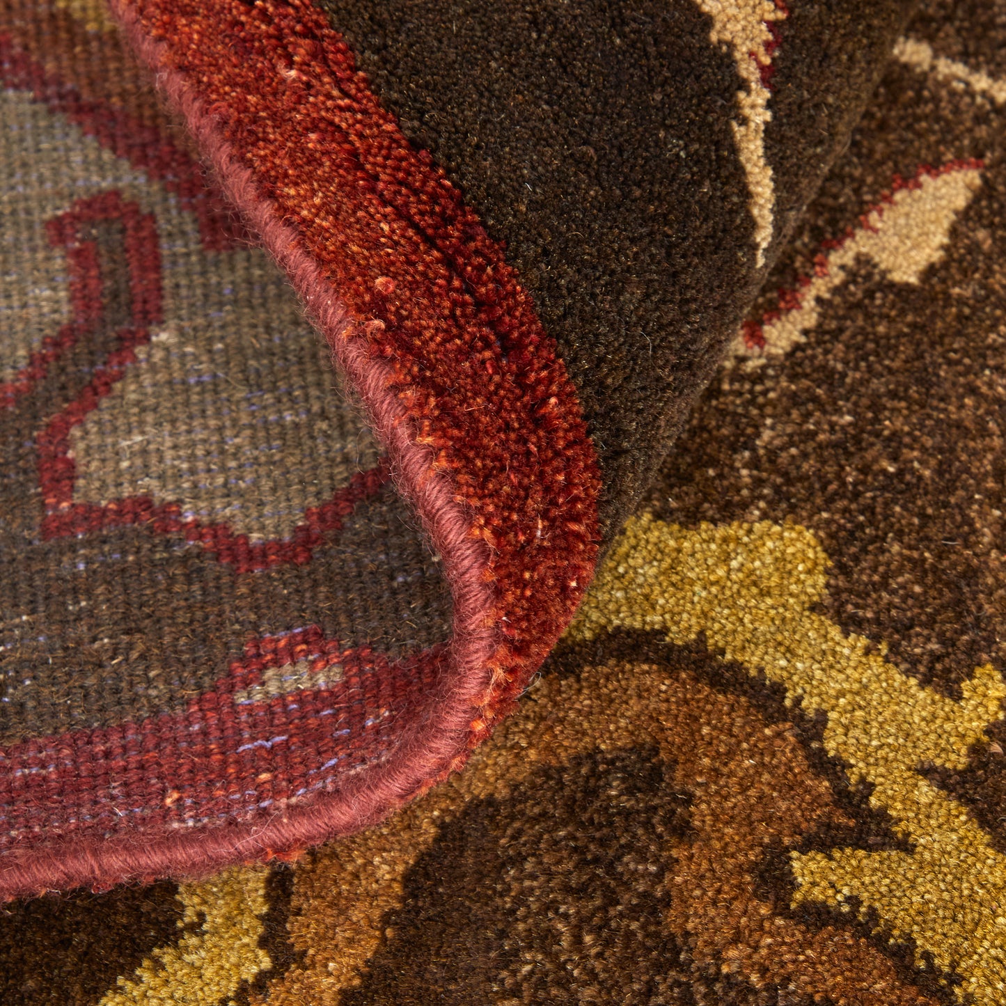 Amzad Transitional/Craftsman/Bohemian & Eclectic Ikat/Damask Brown/Red/Tan - Feizy Rug