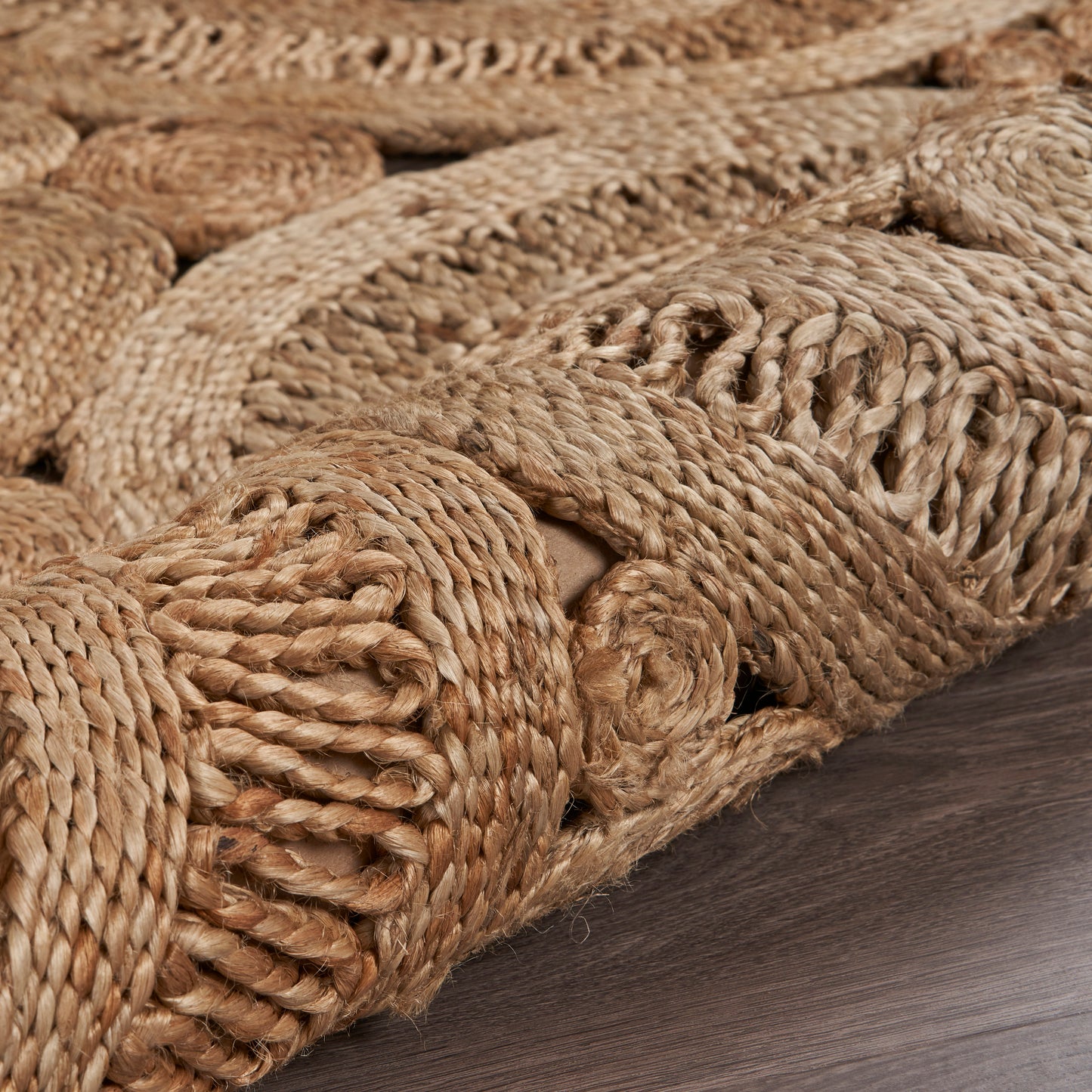 NATUR-12031 Bohemian/Eclectic Hand-Braided Natural Jute Indoor Area Rugs - LR Home