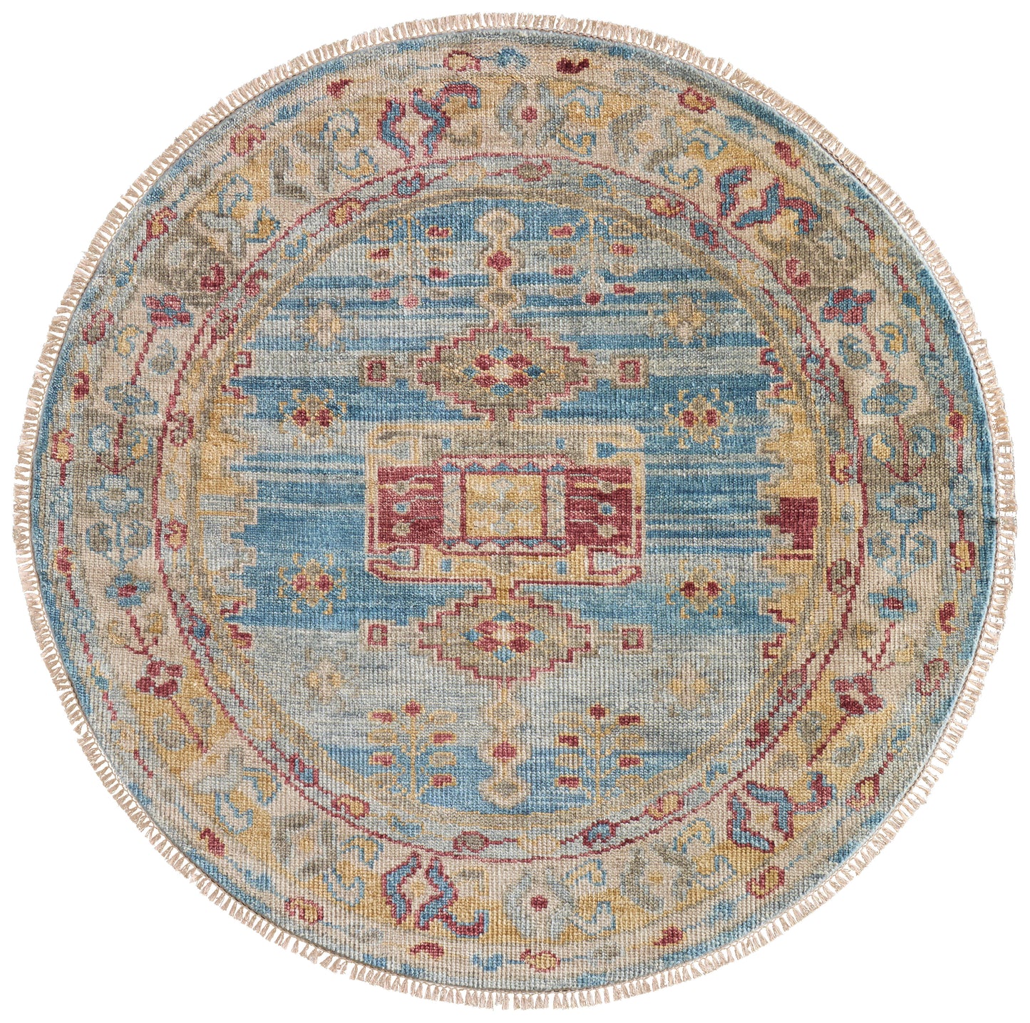 Fillmore Traditional/Bohemian & Eclectic/Vintage Geometric/Bordered Blue/Yellow/Red - Feizy Rug