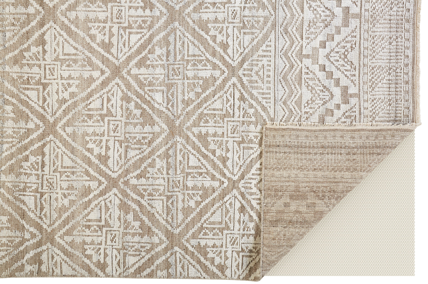 Payton Transitional/Farmhouse/Scandinavian Diamond/Trellis & Lattice Ivory/Tan/Gray - Feizy Rug