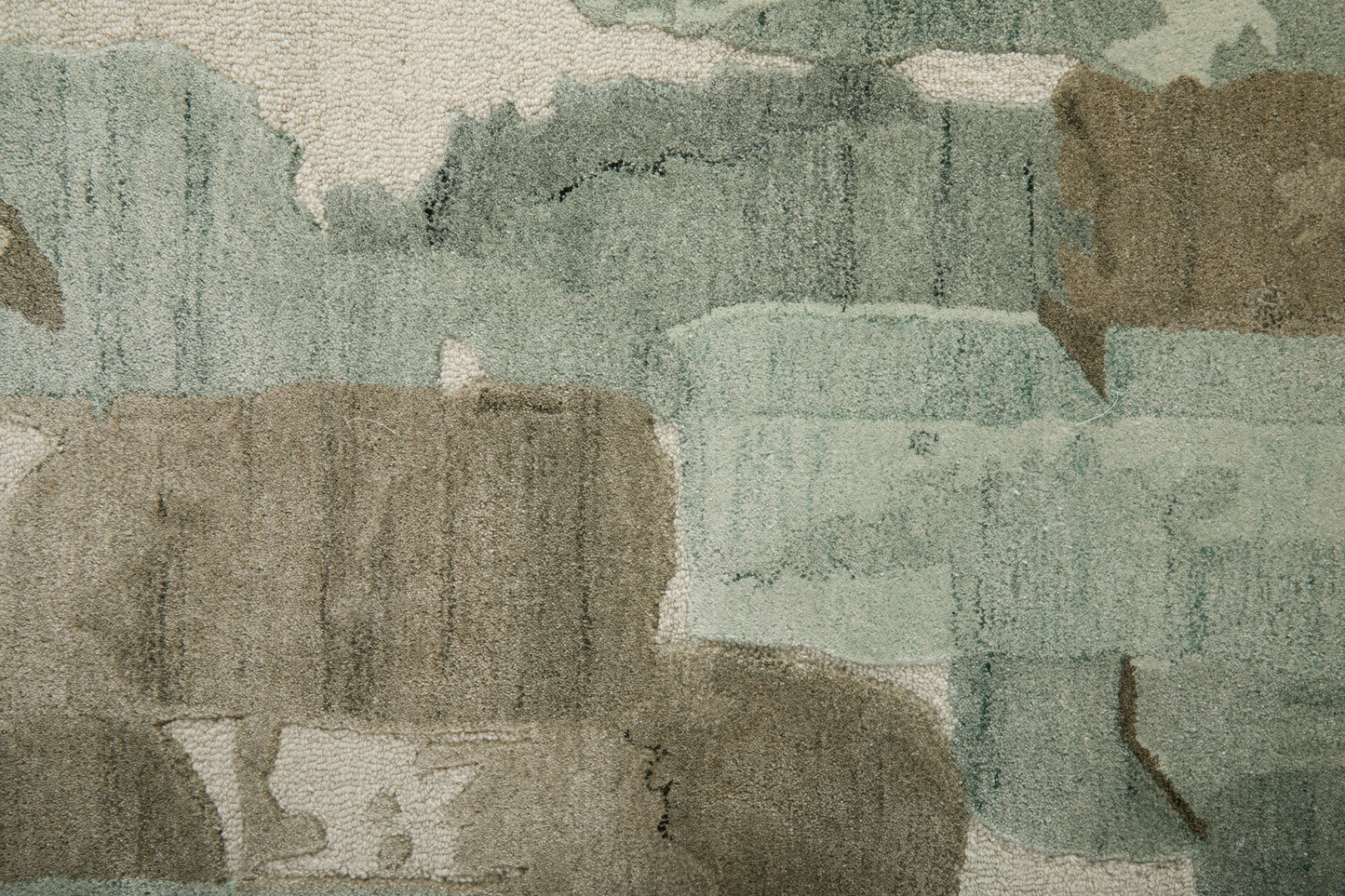 Kendall Modern/Bohemian & Eclectic Abstract/Watercolor Green/Brown/Ivory - Feizy Rug