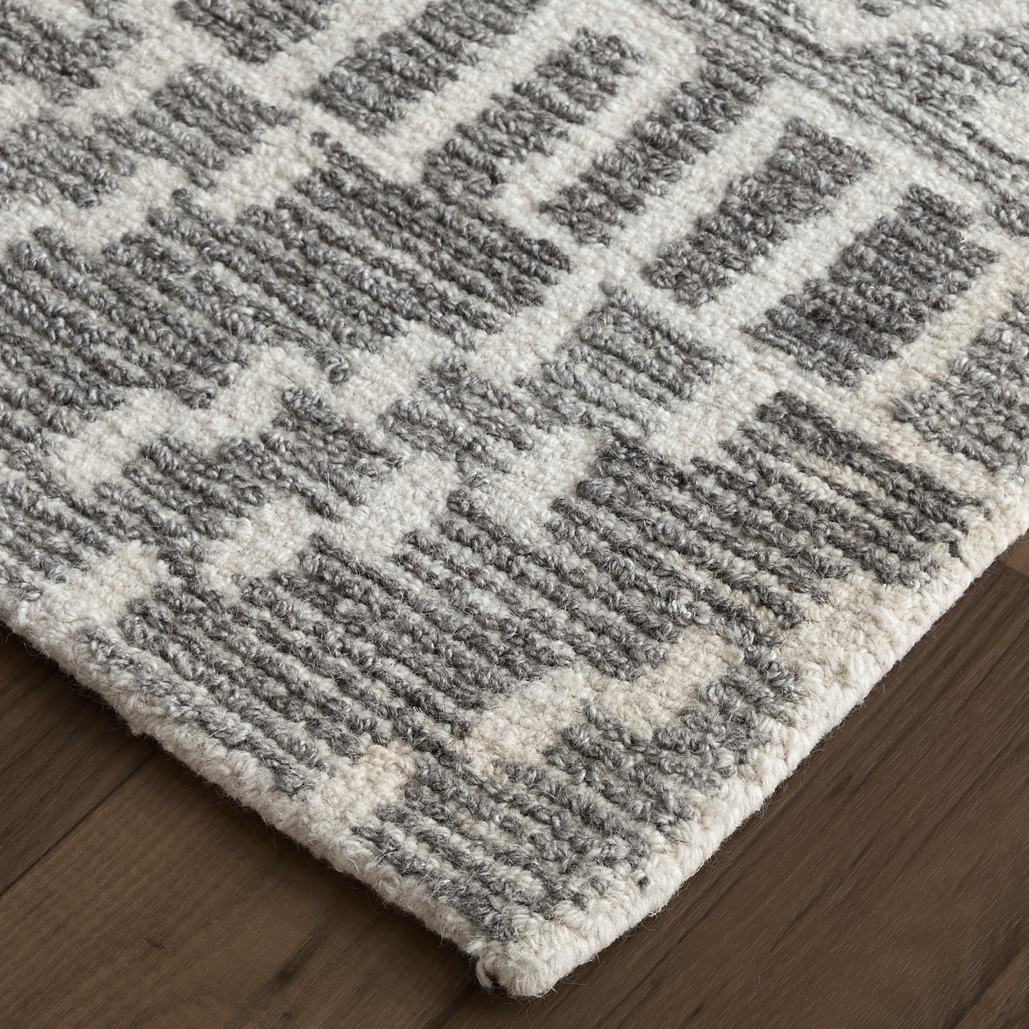 Asher Transitional/Bohemian & Eclectic/Global Distressed/Abstract/Moroccan Gray/White - Feizy Rug