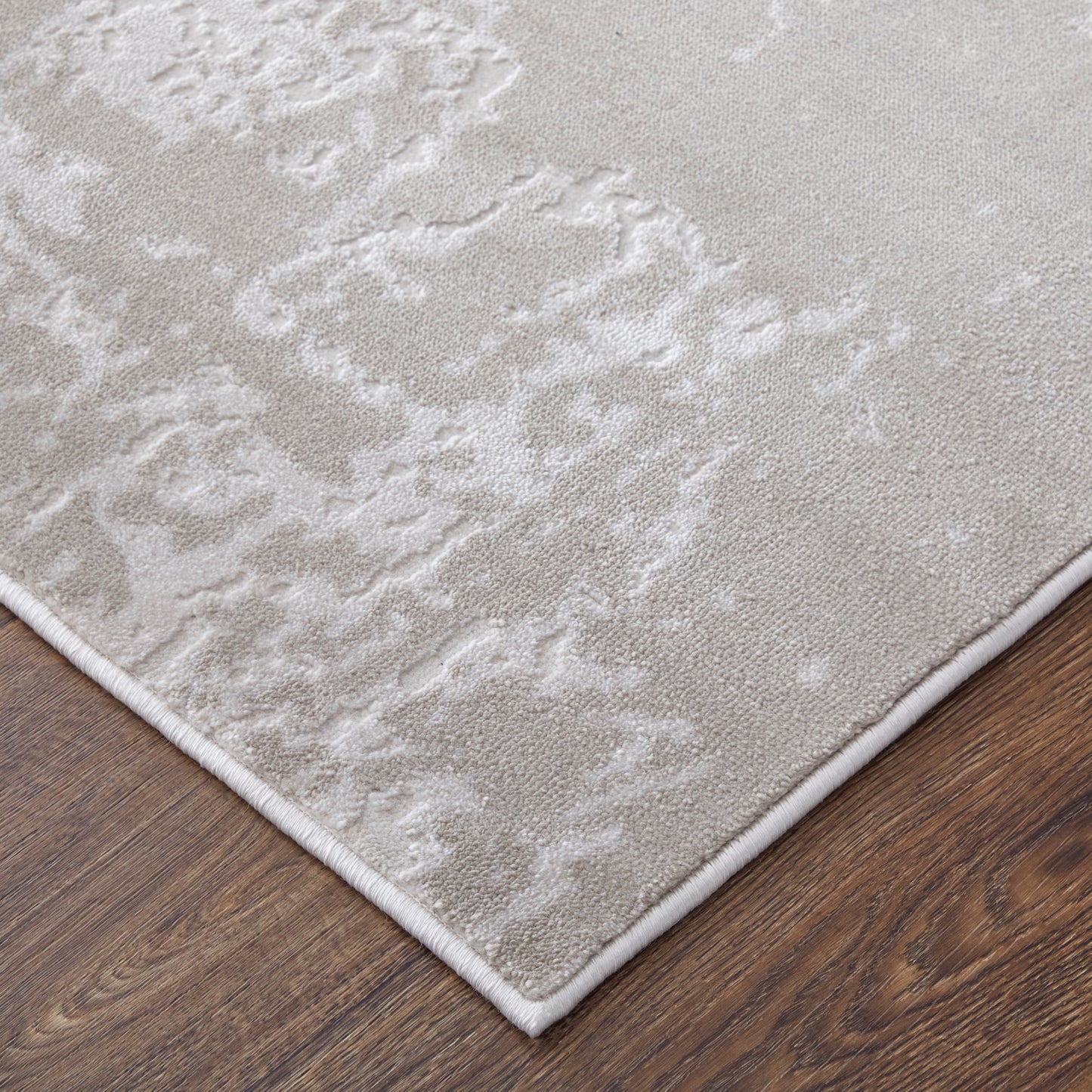 Prasad Modern/Luxury & Glam Ivory/Taupe/Silver Accent Rug  Feizy Rugs Small Parcel,Feizy Rugs,Prasad,Ivory/Taupe/Silver,1'8" x 2'10",Accent Rug,Polypropylene/Polyester,Modern/Luxury & Glam,Turkey