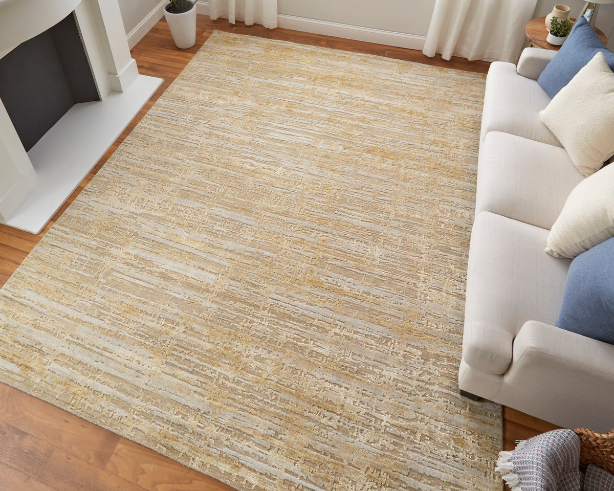 Eastfield Modern Abstract Yellow/Ivory/Gold 69FQ - Feizy Rug