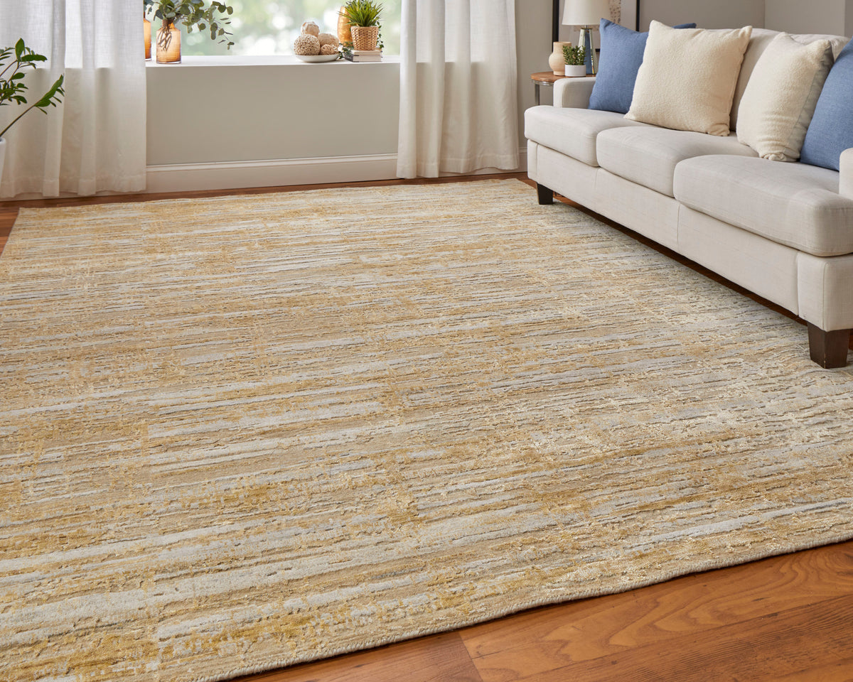 Eastfield Modern Abstract Yellow/Ivory/Gold 69FQ - Feizy Rug