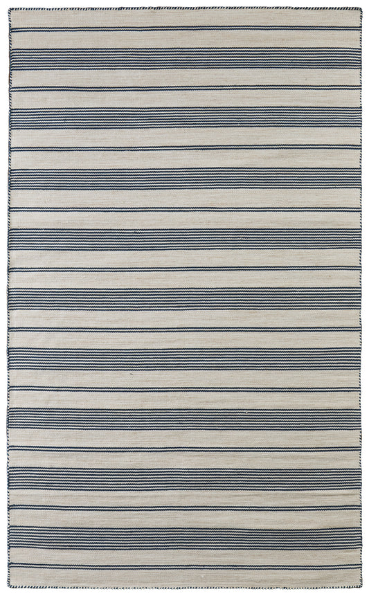 Duprine Transitional/Casual/Nautical & Coastal White/Ivory/Blue Accent Rug
