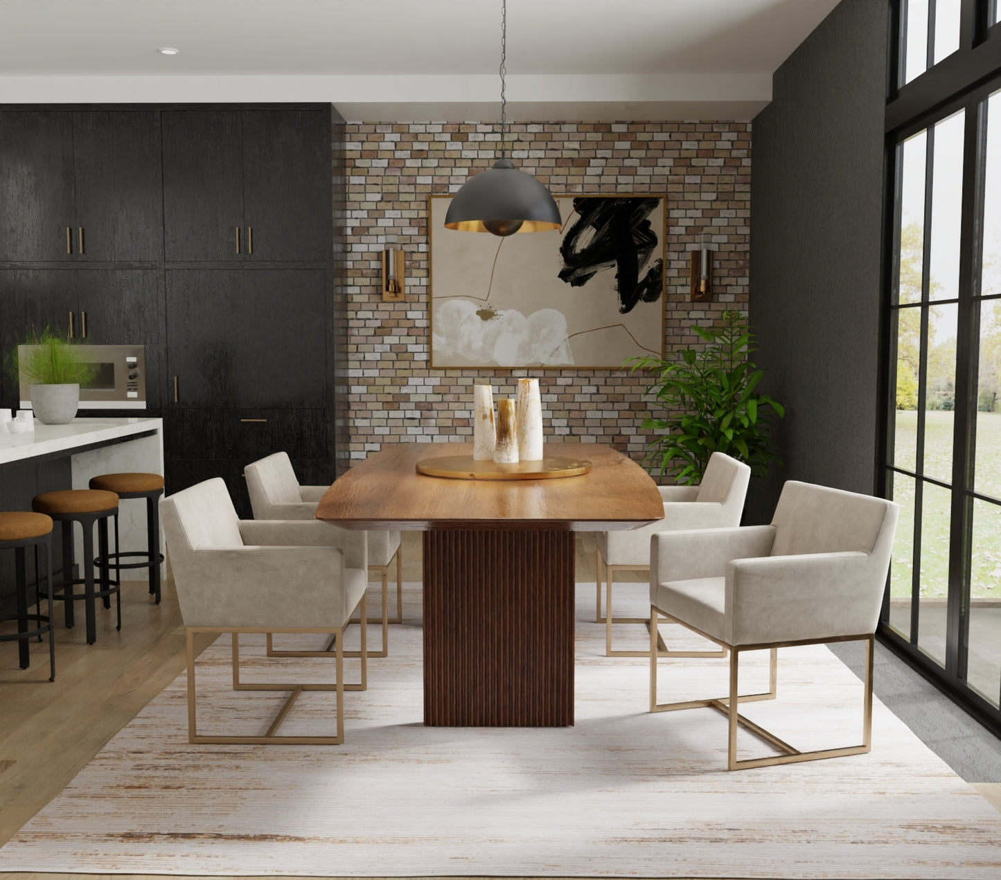 Deja Modern/Casual/Natural Distressed/Abstract Ivory/Brown/Tan - Feizy Rug