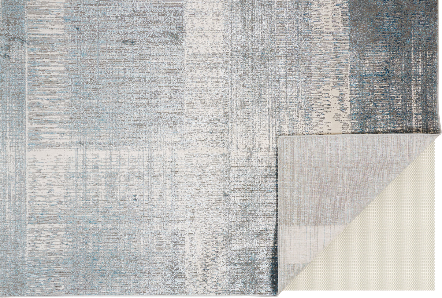 Azure Modern/Casual/Industrial White/Gray/Blue Accent Rug