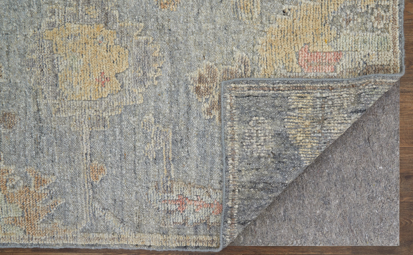 Grafton Transitional/Craftsman/Bohemian & Eclectic Floral & Botanical Blue/Gray/Yellow - Feizy Rug